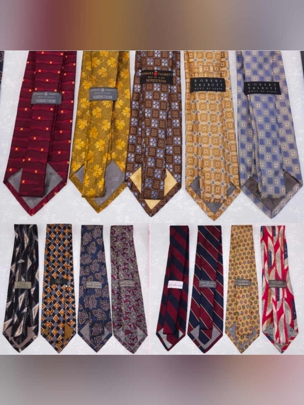 ROBERT TALBOTT Silk Tie LOT X13 Best of Class Studio Geometric Medallion Necktie